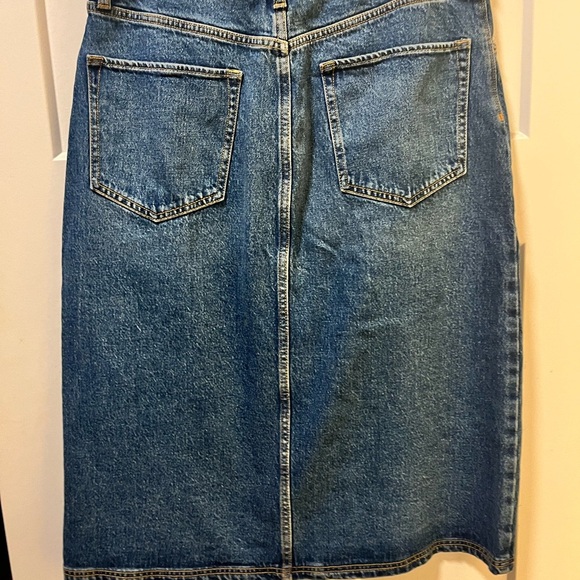 Banana Republic Skirt Women size 10 Denim Washwell Button Fly Front Slit - Picture 2 of 6